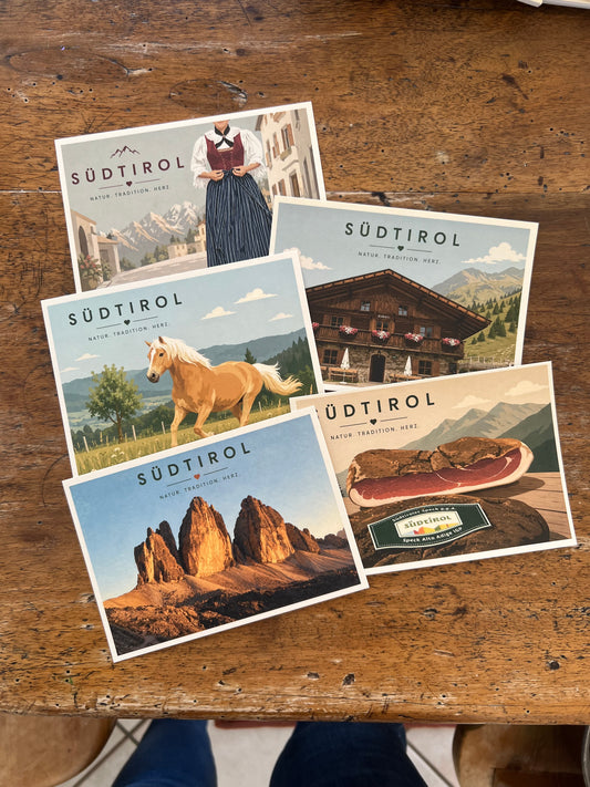 Südtirol Postkarten Set „Typisch Südtirol“